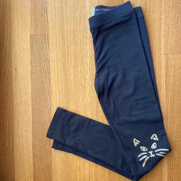 CrewCut girls leggings with kitty cat on knees 🐈‍⬛ great for halloween🎃 - Picture 1 of 4